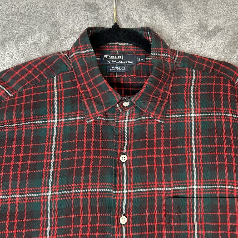 Polo Ralph Lauren Marlowe Men's Botton Up Shirt 100% Cotton Color QPlaid Size L